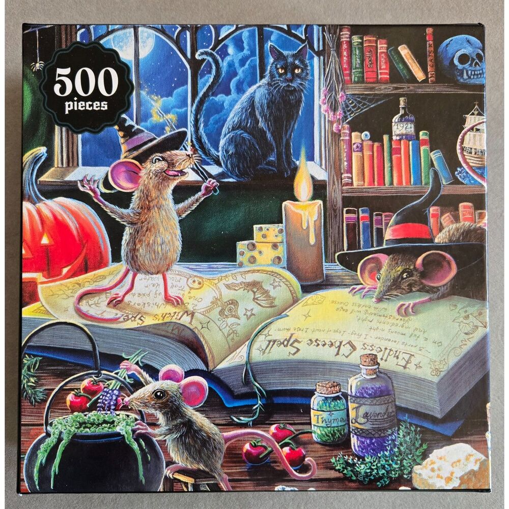 RoseArt Mischievous Mice 500 pc Dakota Doetwiler Complete Halloween 2025 Cat